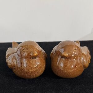 Vintage PartyLite Ceramic WoodlandBird Votive Candle Holder Pair (retired model)